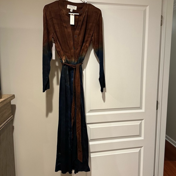 NWT Anthropologie Cloth & Stone Ombre Tie Dye button down dress - Picture 7 of 11